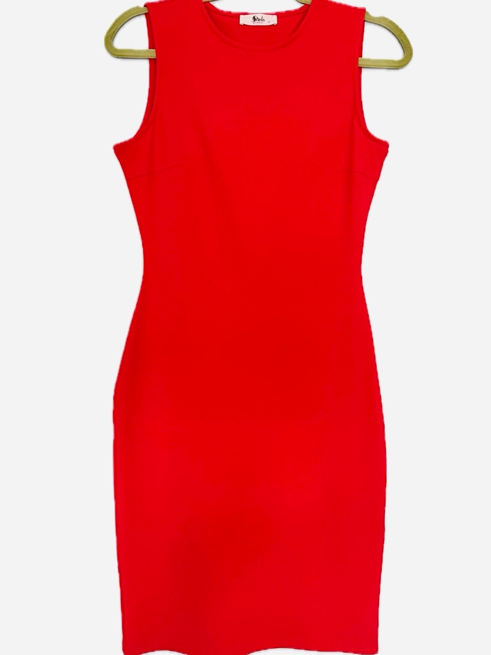 SHEIN Red Sleeveless Bodycon Midi Dress